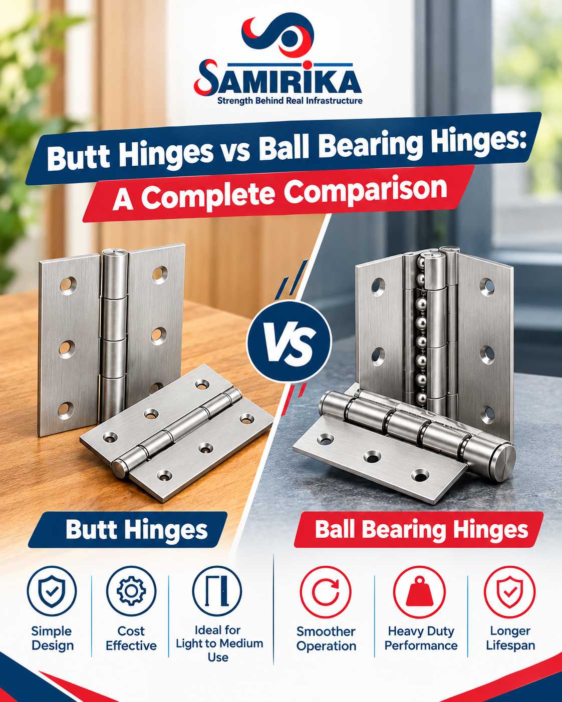Butt Hinges vs Ball Bearing Hinges A Complete Comparison